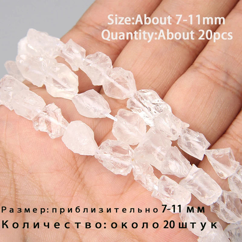 7.5" Natural Irregular Rough Stone Beads Raw Rock Lapis Quartzs Nuggets For Jewelry Making DIY Earrings Bracelet Supply 7-30mm