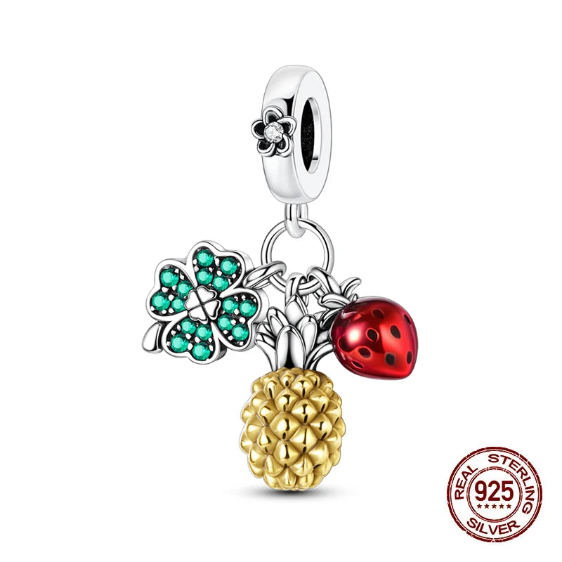 Summer 925 Sterling Silver Luminous Ocean Pendants Crab Whale Shark Charms Beads Fit 925 Original Bracelet Fine DIY Jewelry Gift