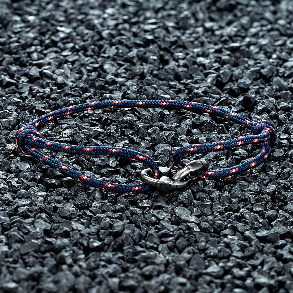 MKENDN Locomotive Vintage Oxidized Black Thorn Barbs Chain Waterproof Thin Nylon Rope Bracelet Adjustable Bracelet Mens Gifts