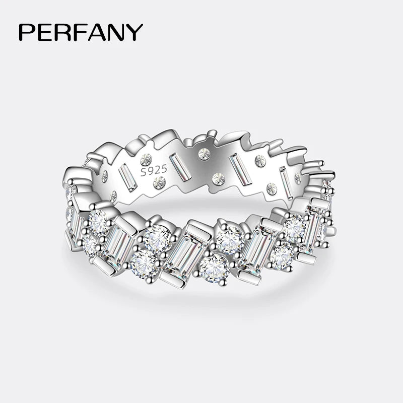 PERFANY 3.08CT All Moissanite Ring for Women S925 Pure Silver Laboratory GRA Diamond Fashion Wedding High-end Jewelry - Madeinsea©