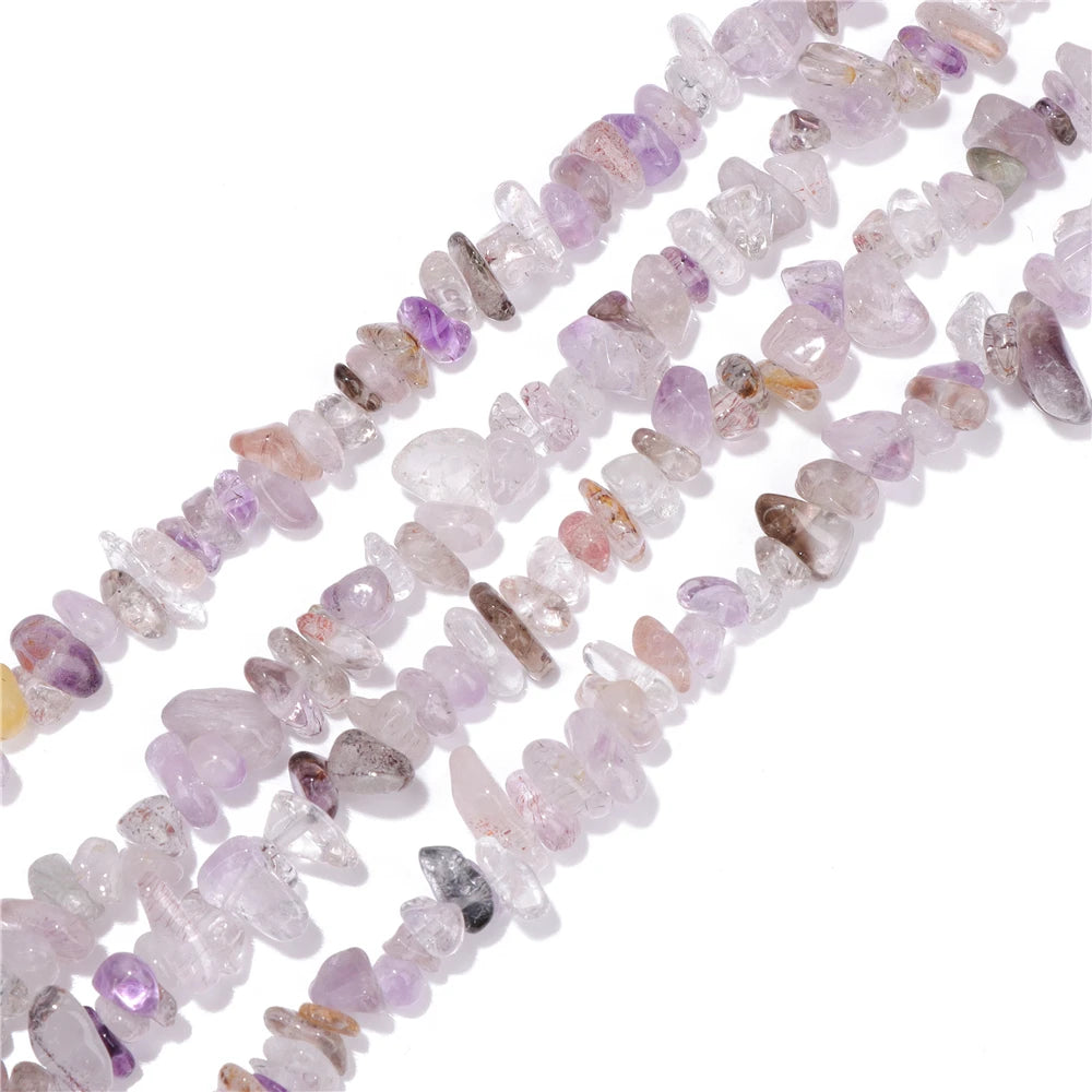 Natural Purple Stone Gravel 5-8MM Irregular Shape fluorite Amethyst Jade Loose Spacer Chips For Jewelry Making Necklace Bracelet