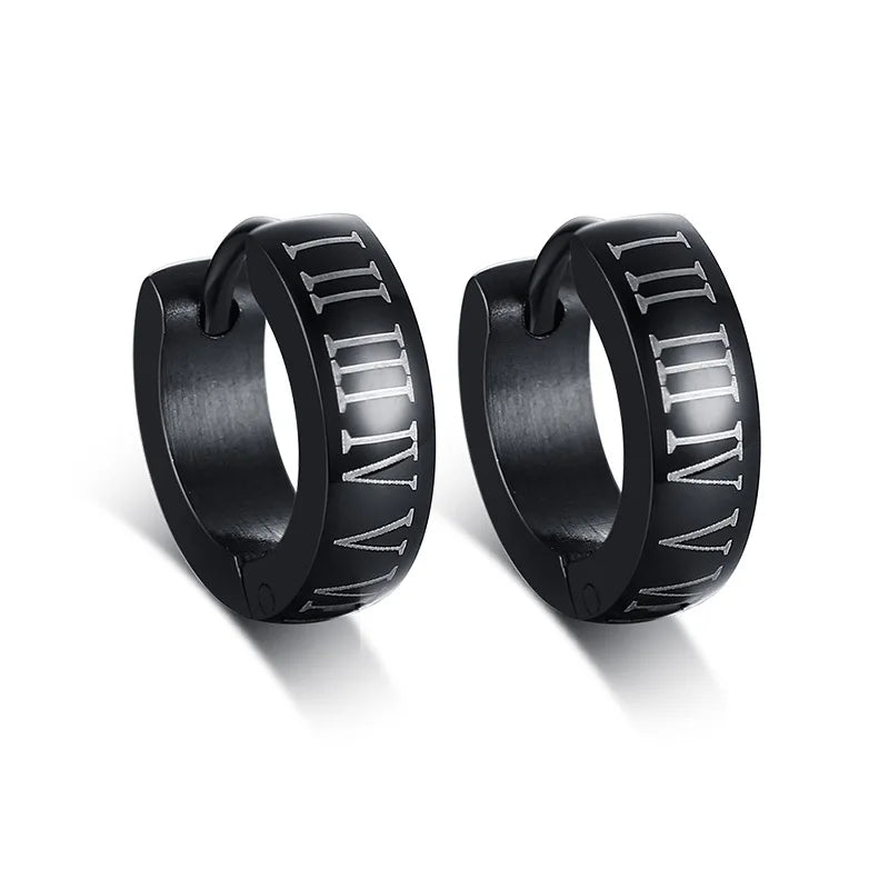 VNOX Cute Hoop Earrings for Men Punk Stainless Steel Huggie Small Earrings 4 Color - Madeinsea©