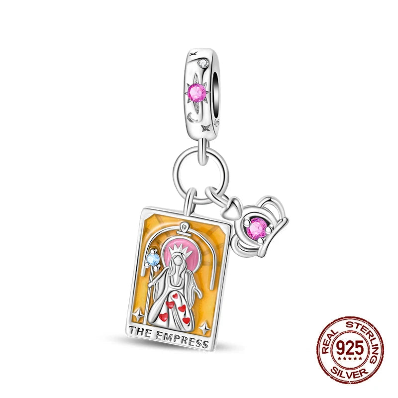 New 925 Silver Queen Scepter Treasured Sword Magic Tarot Charms Beads Fit 3mm 925 Original Bracelets DIY Birthday Jewelry