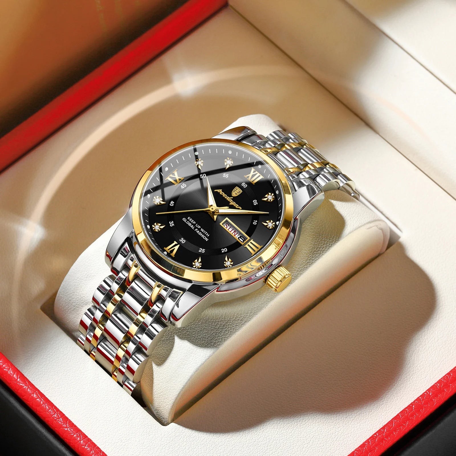 POEDAGAR Luxury Watch for Man Elegant Date Week Waterproof Luminous Men Watch Quartz Stainless Steel Sports Men's Watches reloj - Madeinsea©