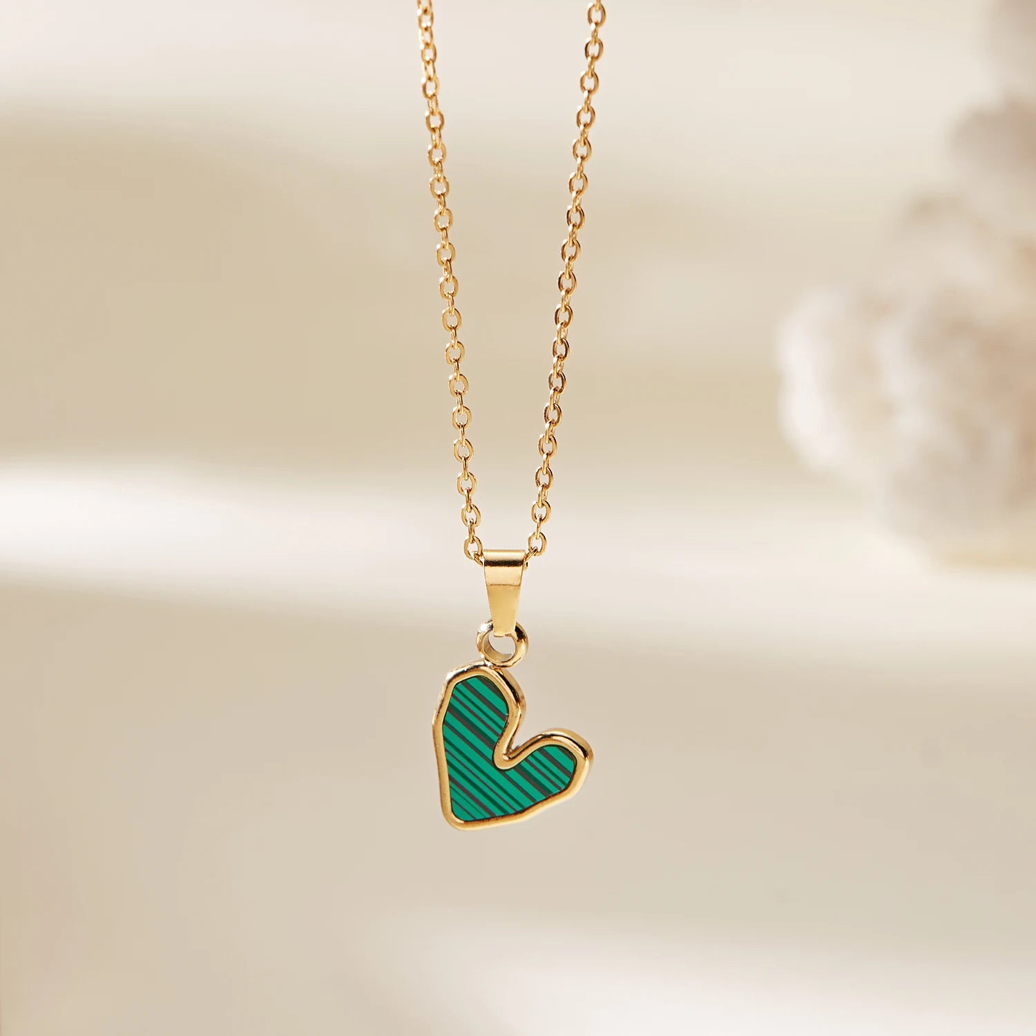 Stainless Steel Love Heart Necklace For Women Gold Color Colorful Pendant Choker Neck Chain Lover Party Birthday Jewelry Gifts