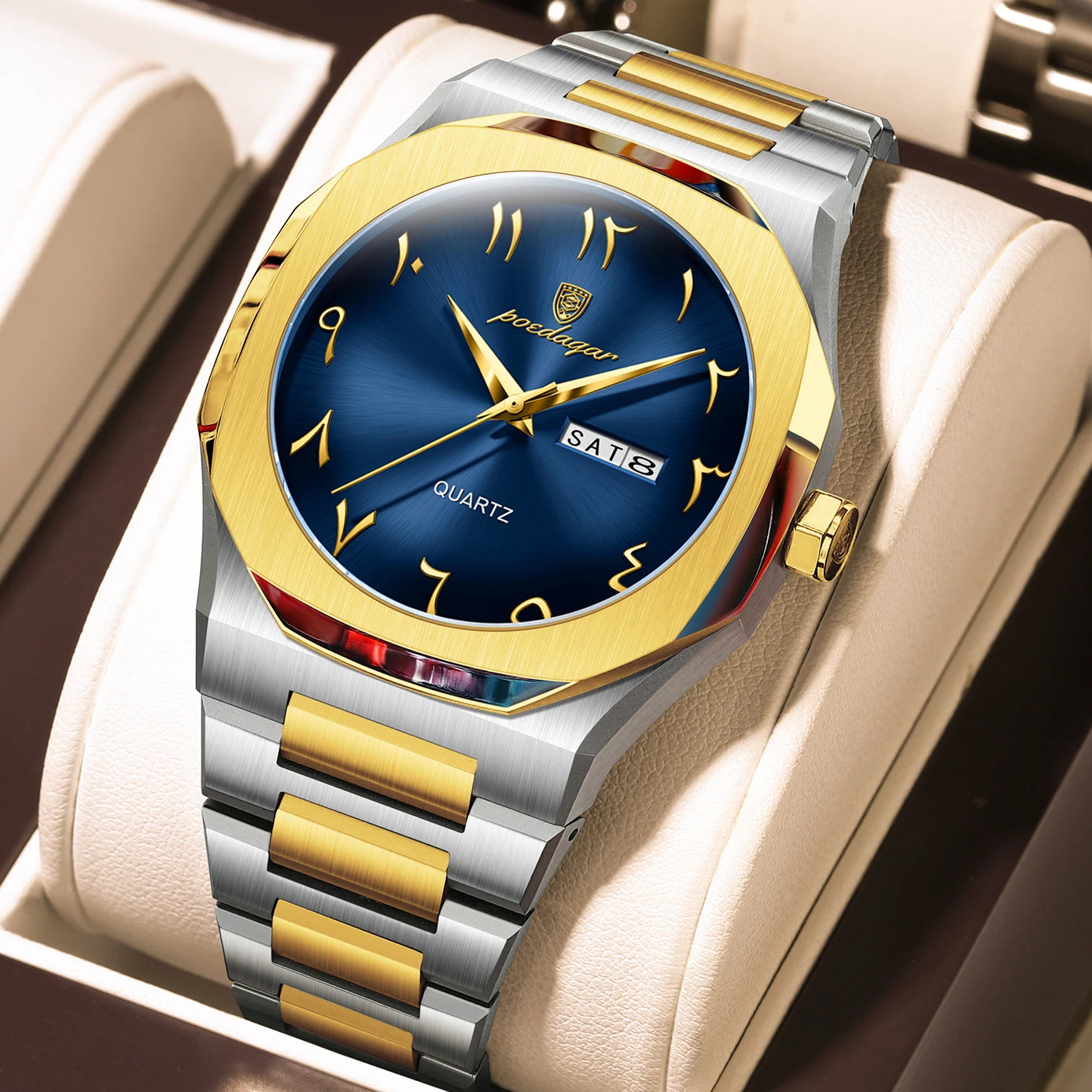 POEDAGAR Military Watch For Men Waterproof Luxury Week Calendar Man Wristwatch Quartz Stainless Steel Fashion Men's Watches Male - Madeinsea©