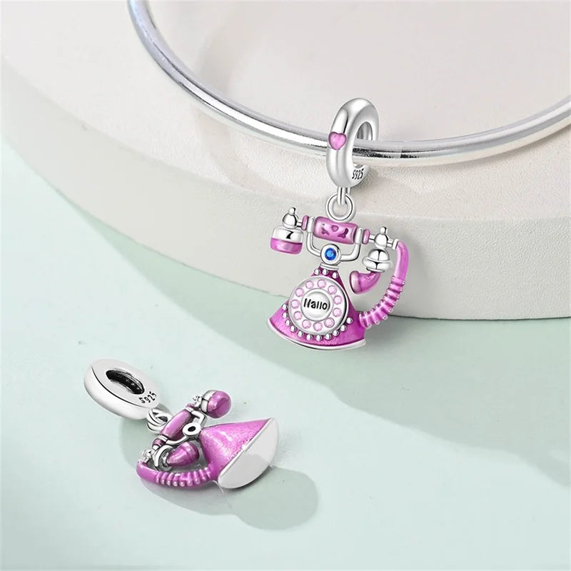 925 Sterling Silver Time Machine Trunk Travel Camera Charms Beads Fit 3mm 925 Original Bracelets DIY Jewelry Birthday Gift