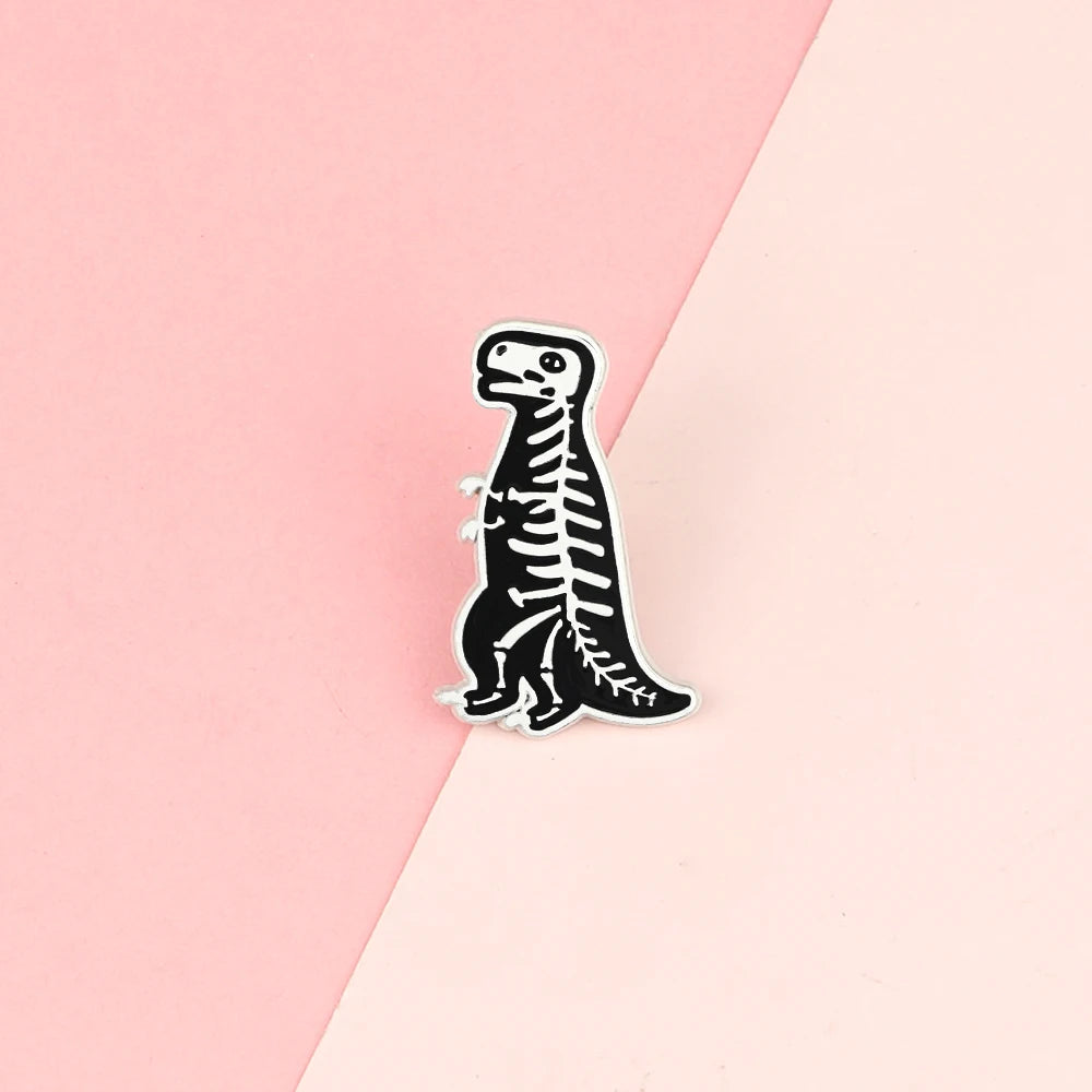 10 Style Cute Dinosaurs Enamel Pins Creative Animal Brooches Kids Backpack Decoration Jewelry Women Coat Lapel Pin Badges Gift