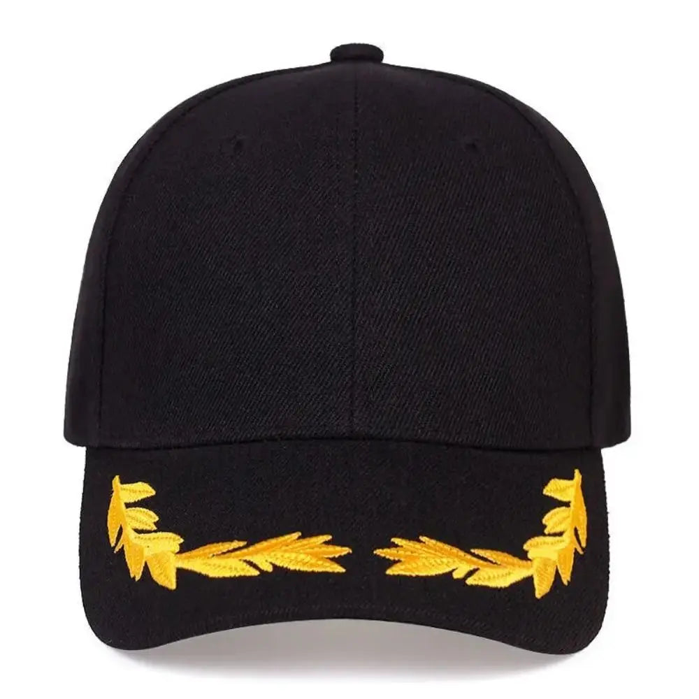 Fashion Brim Design Baseball Caps Wheat Ear Embroidery Casual Style Casual Hats Adjustable Sunscreen Hat Outdoor Activities