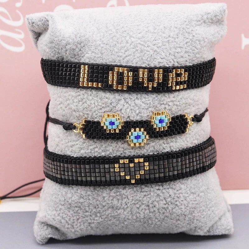 Miyuki beads hand woven Bohemia jewelry atmosphere luxury shiny seed beads adjustable bracelet elegant women's party Gifts