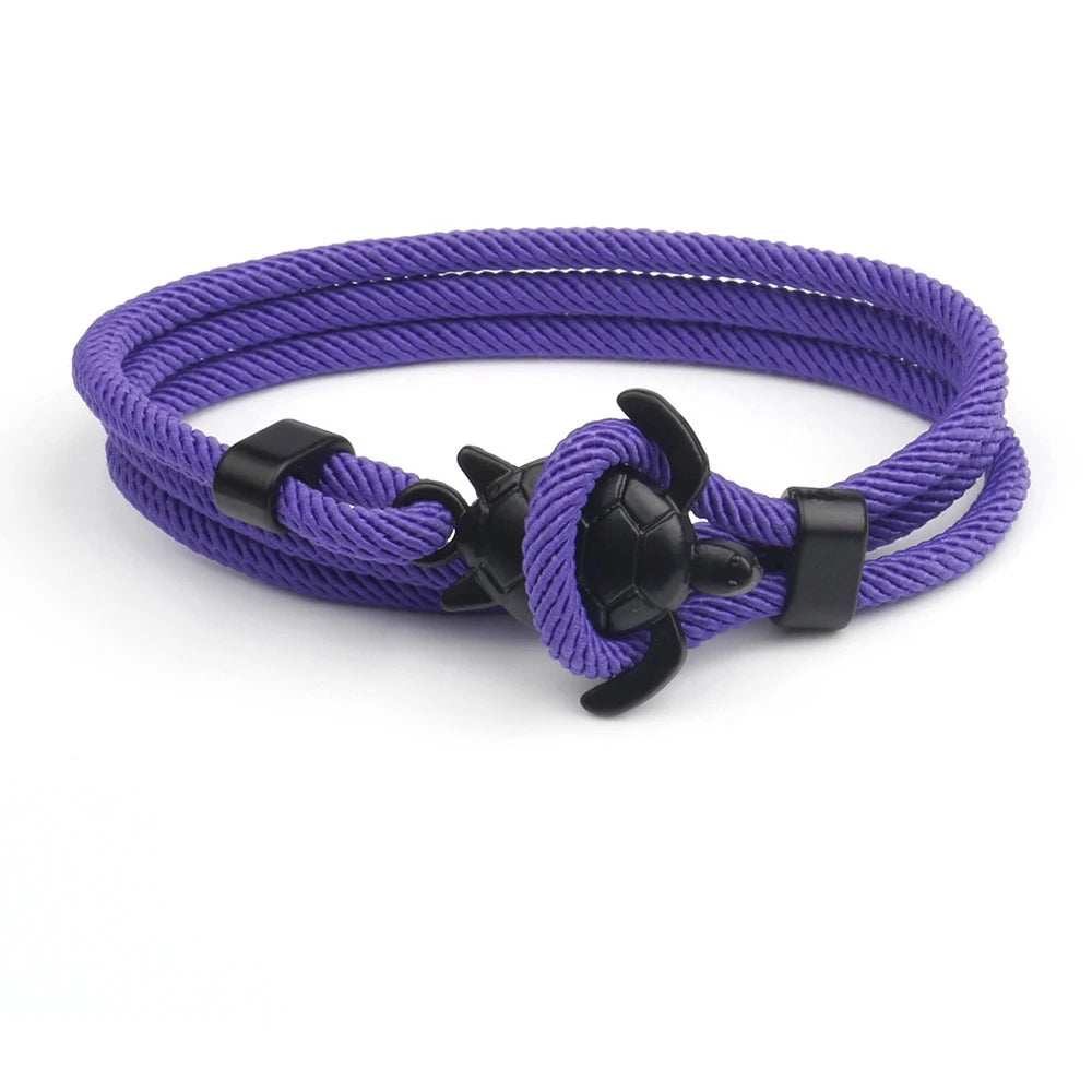 Bracelet homme simple et élégant en corde tressée à la main, style tortue de mer, de haute qualité, finition milanaise. Bijou idéal à offrir.