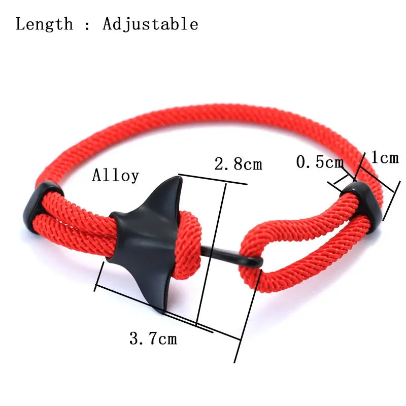Noter Men Manta Bracelet Adjustable Marine Animal Protection Rope Braclet Beach Surf Braslet Lucky Red Thread Brazalete Pulseira