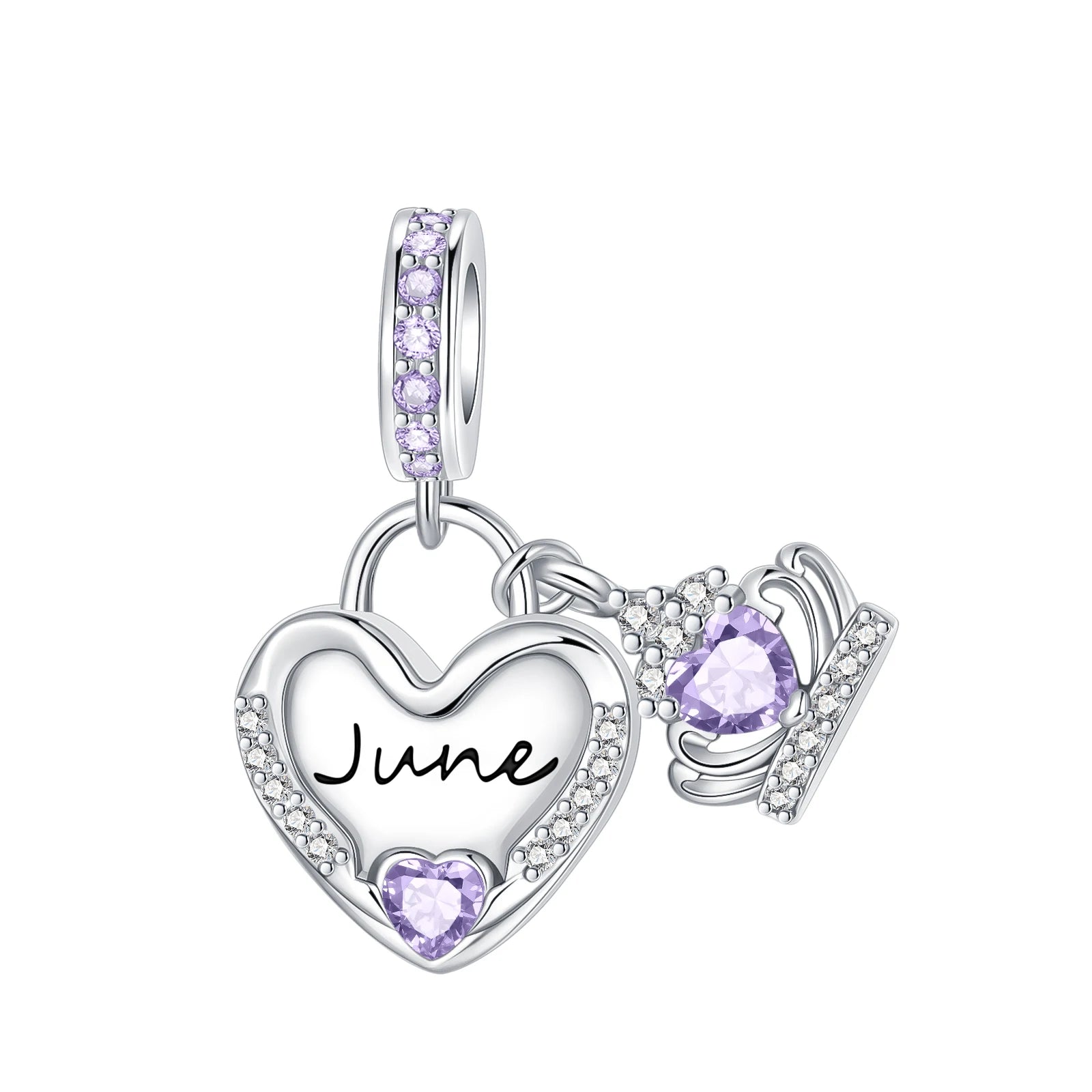 2024 neue 925 Sterling Silber Geburtstag Stein Liebe Zirkon Anhänger Perle Fit Original Pandora Charms Armband Frauen Schmuck DIY Geschenk