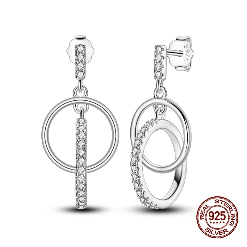 Classic Zircon Stud Earrings For Women Pearl Drop Earring 100% 925 Sterling Silver Butterfly Heart-Shaped Earings Fine Jewelry