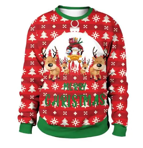 Clothing Wholesale Unisex Men Women 2026 Ugly Christmas Sweater Santa Elf Christmas Funny Fake Hair Sweater Autumn Winter Tops