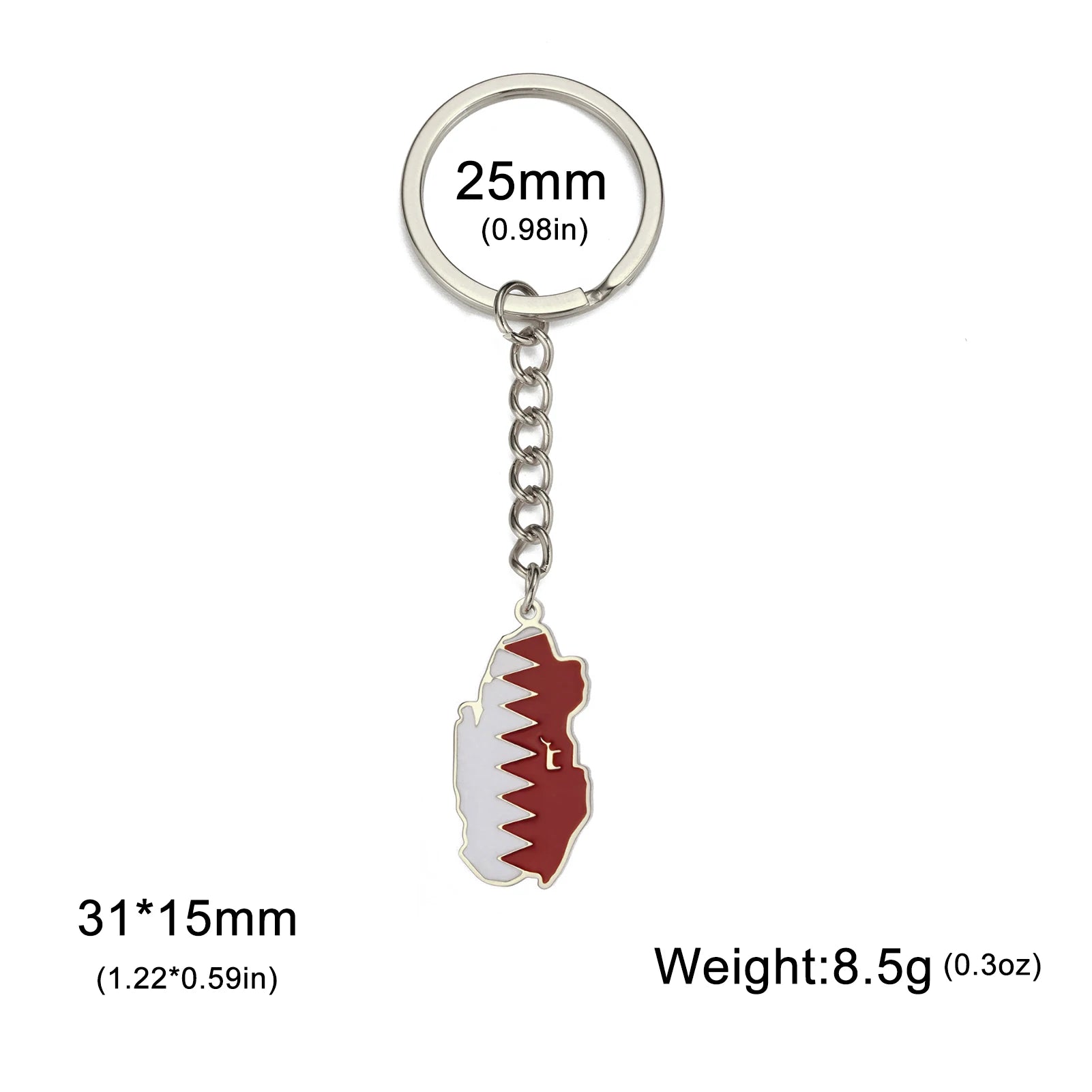 Dreamtimes France Poland Mexico Map Pendant Keychain for Women Men Stainless Steel Key Ring Qatar Ghana Syria Haiti Jewelry