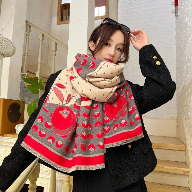 Print Cashmere Scarf Women Thick Warm Winter Blanket Brand Female Luxury Quality Shawl Wrap Bufanda 2025 Poncho Echarpe Pashmina