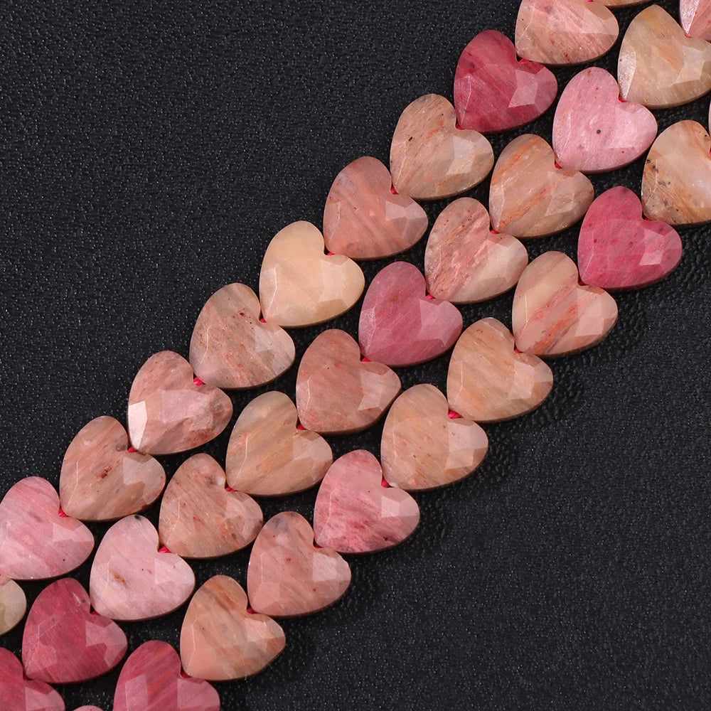 8MM Heart Love Shape Stone Bead Natural Faceted Amethyst Tiger Eye Loose Spacer Beads For DIY Bracelet Neckalce Earring Supplies