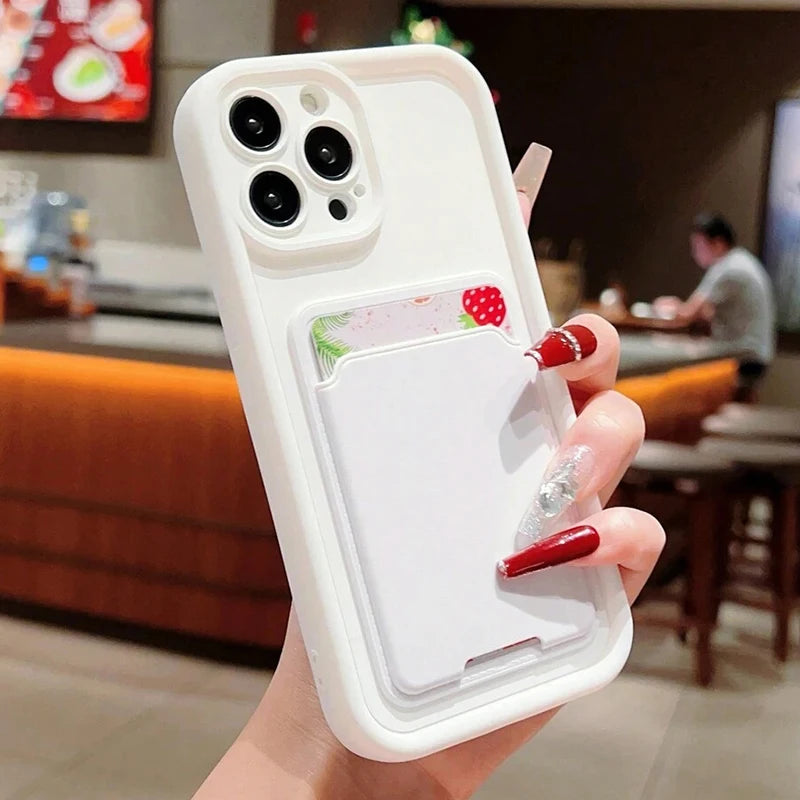 Card Slot Bag Holder Phone Case for Xiaomi 14T 13T 12T Pro Case 14 13 12 11Lite 5G Poco X6 X5 X3 F5 F6 M6 Pro 4G Silicone Cover