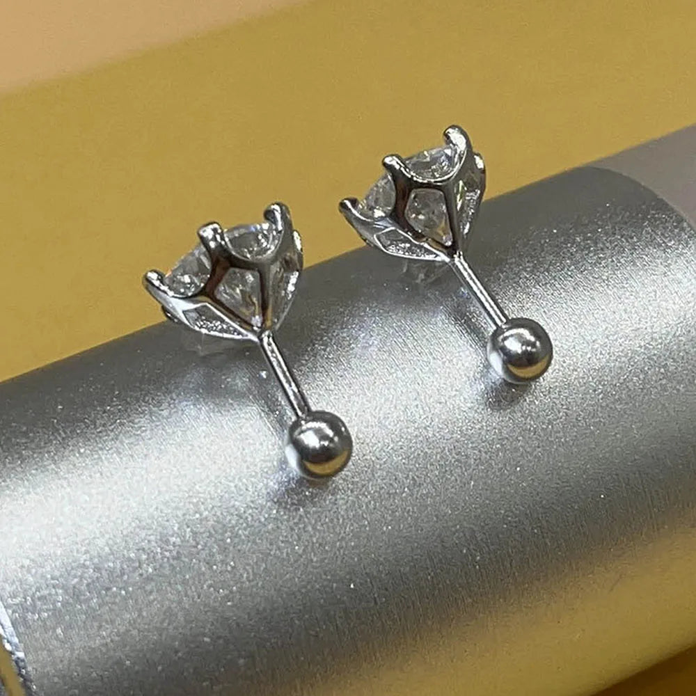 Serenity 0.5-2ct D VVS1 Moissanite Screw Earrings for Women Wedding Bridal 100% S925 Sterling Silver Earrings Anniversary Gift - Madeinsea©