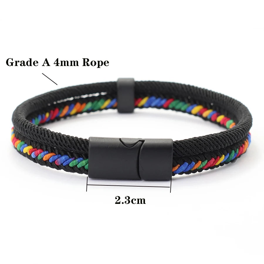 Noter 2025 Personalized Handmade Rope Bracelet For Men Detachable Buckle 4 Colors Grade A Ethnic Fabric Bangle Pulseria Homme