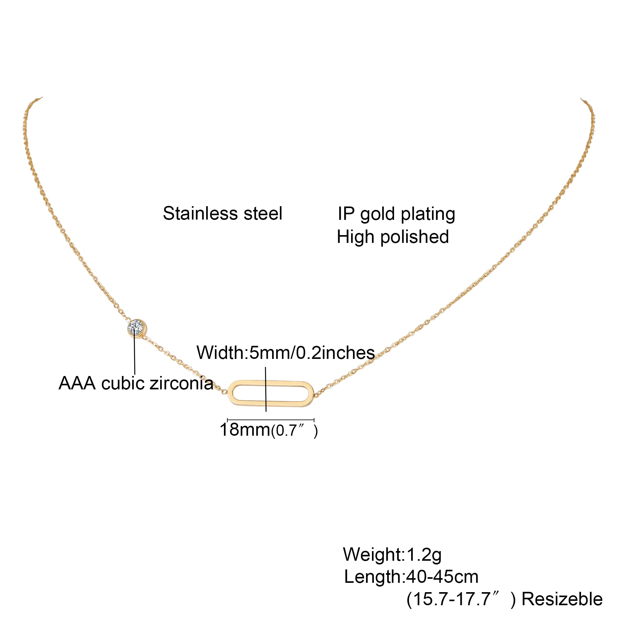 Vnox Gold Color Bow Single Zircon Chain Necklace For Women Stainless Steel Heart  Accessories Pendent Necklace Light Jewelry