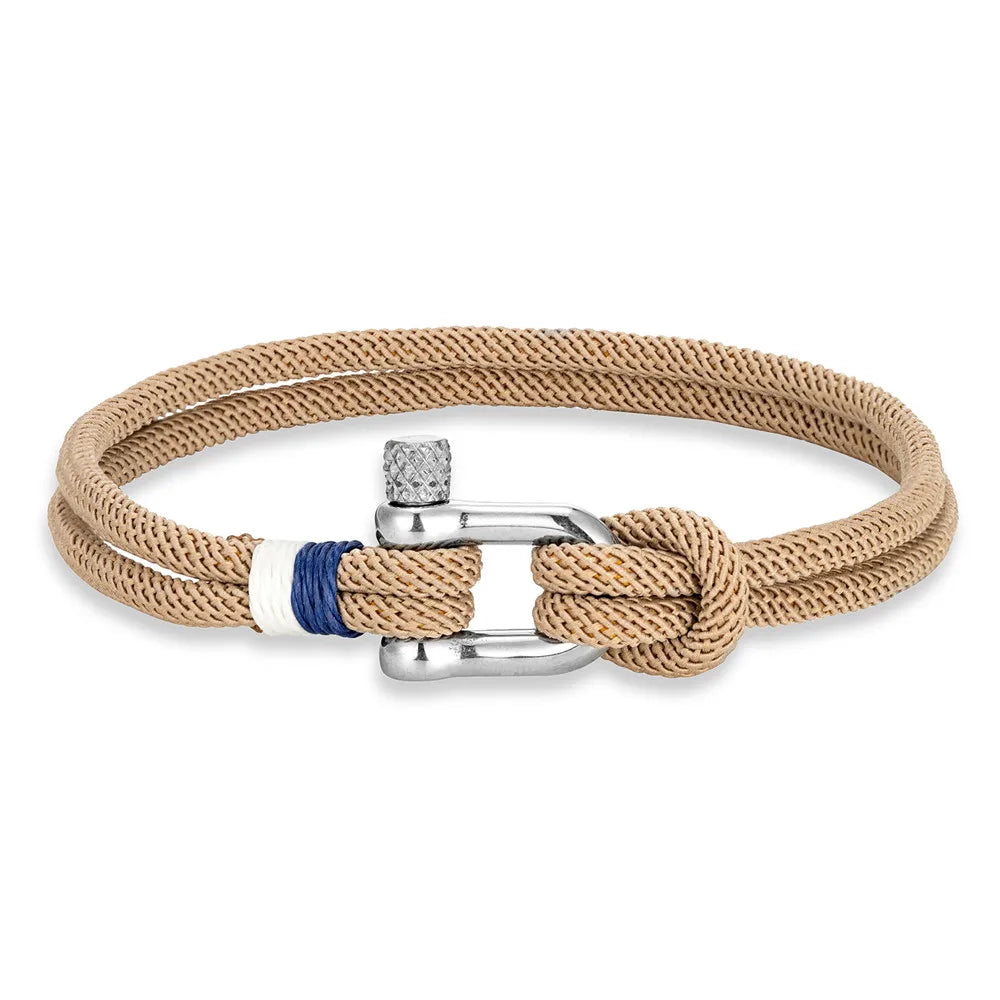 MKENDN Minimalist Lucky Rope Bracelet Stainless Steel Mini U-Shape Shackle Buckle Bracelets for Men Women Couple Gift