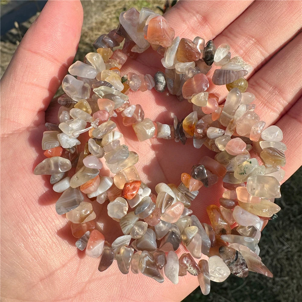 5-8mm Natural Blue Moonstone Beads White Cat Eye Crystals Opal Stone Loose Bead For Jewelry Making DIY Necklace Bracelet Rings