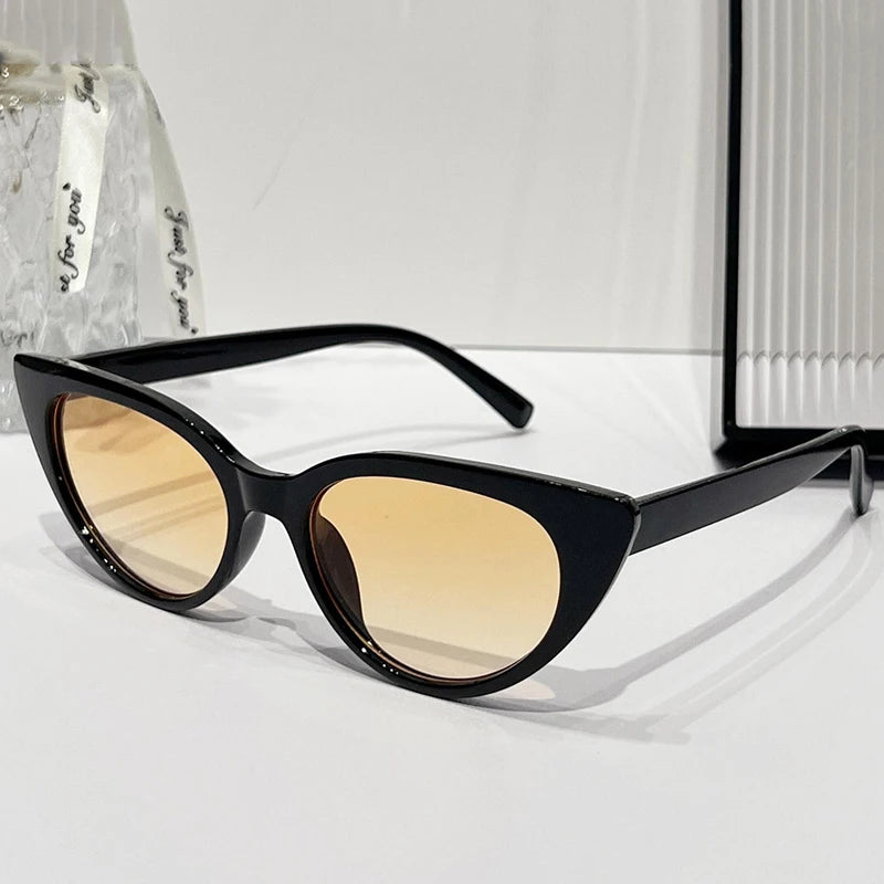 2025 Cute Sexy Vintage Cat Eye Sunglasses Brand Design Woman Small Triangle Retro Ladies Sun Glasses Thick Female Oculos De Sol