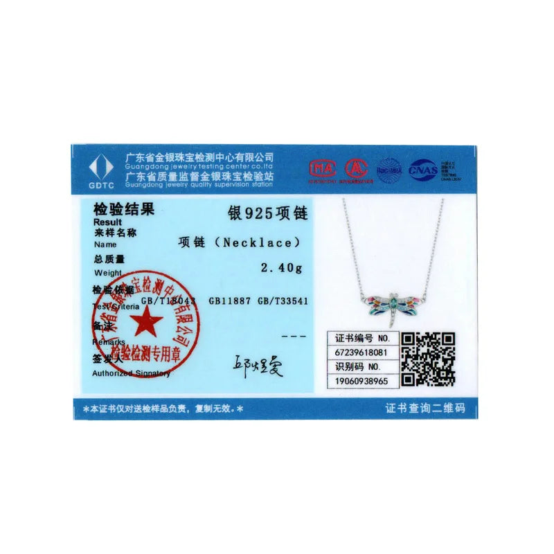 Collier pendentif libellule BISAER en argent sterling 925, plaqué platine et émaillé, bijou raffiné pour femme, idéal pour les fêtes.