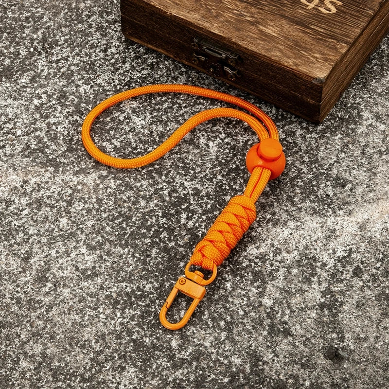 MKENDN Outdoor Rock Climbing Colorful Paracord Snake Knot Keychain Camping Rescue Emergency Rope Metal Clip Handmade Lanyard