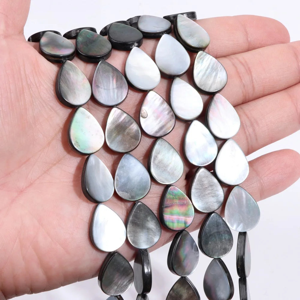 High Quality Natural Shell Beads Grey Mother of Pearl Heart Square Round Spacer Beads For Jewelry Making DIY Bracelet Handmade