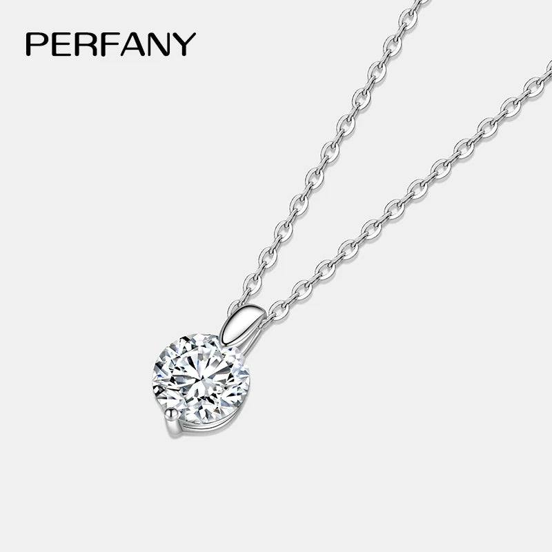 PERFANY 1-3CT Moissanite Necklace for Women S925 Pure Silver Laboratory Diamond Pendant Classic Fashion Jewelry Party Gift - Madeinsea©