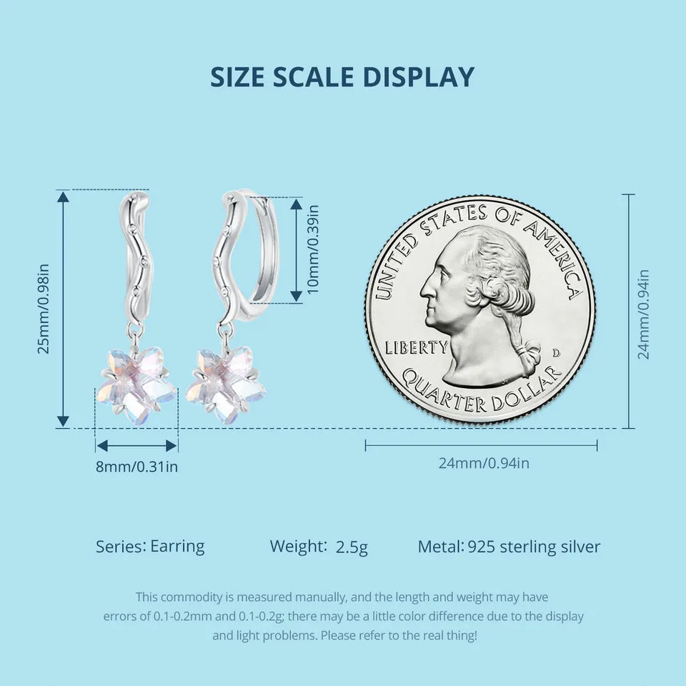 Boucles d'oreilles créoles en argent sterling 925 BISAER en forme d'étoile de mer et de poulpe pour fête sur la plage, pour femme, plaqué or blanc, bijoux fins, cadeau EC