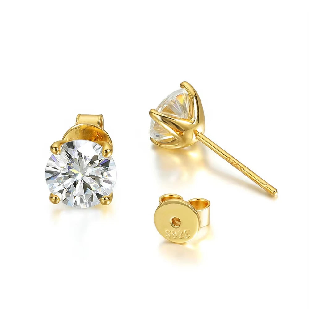 Serenity 1ct 2ct 3ct D Moissanite Earrings for Women Gift 100% S925 Sterling Silver Sparkling Lab Diamond Stud Earrings Jewelry