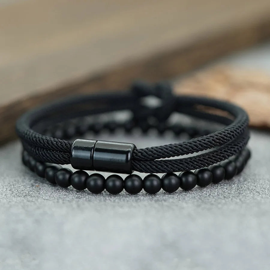 8 Styles Men Bracelet Set 2Pcs/Pair Grade A 4mm Bicolor Lucky Chinese Knot Cord Chain Braclet Pulseria Hombre Ukrainian Braslet