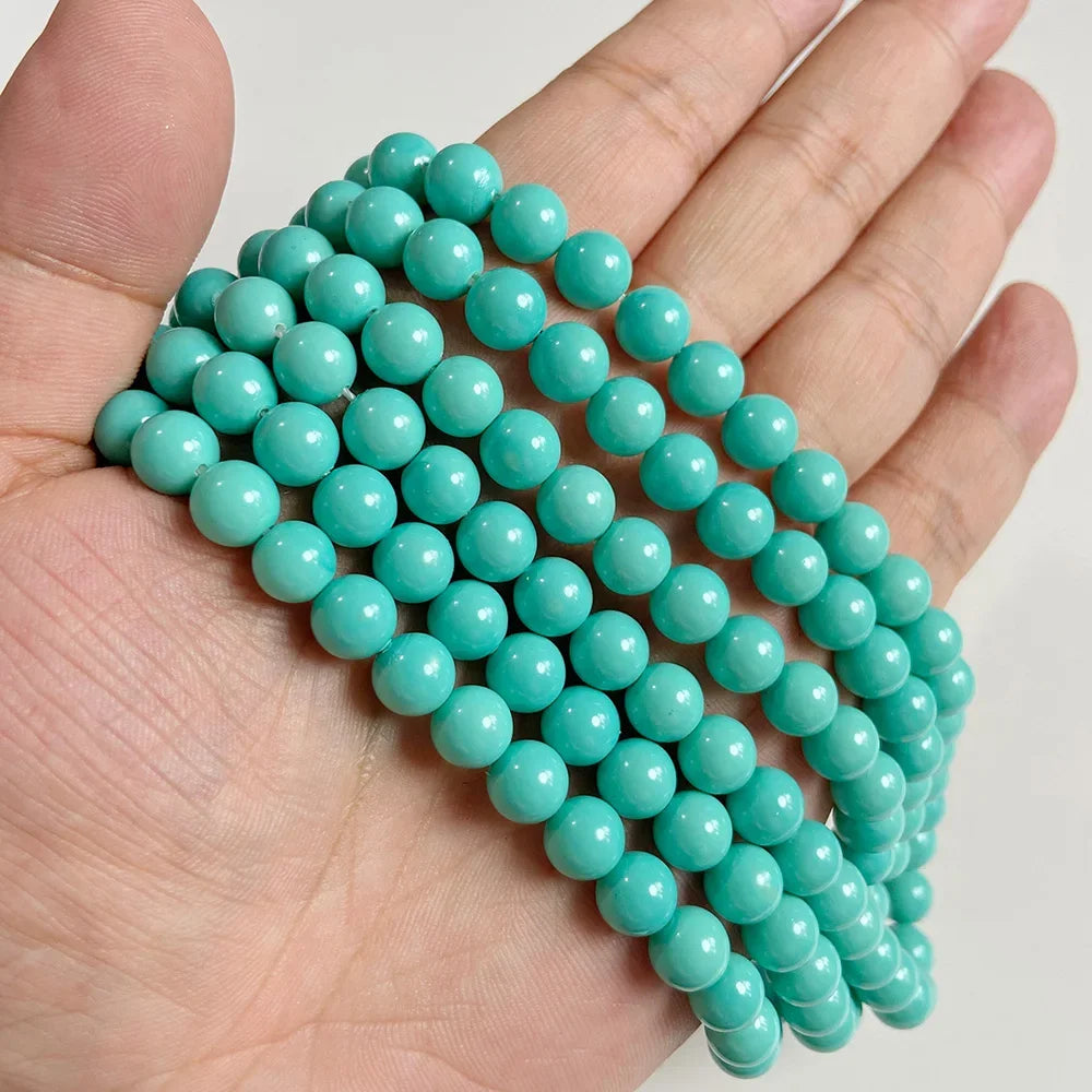 Colorful Round Shell Pearl Beads 6 8 10mm Imitation Pearls Loose Spacer Bead For Jewelry Making Bracelet Necklace Earrings DIY