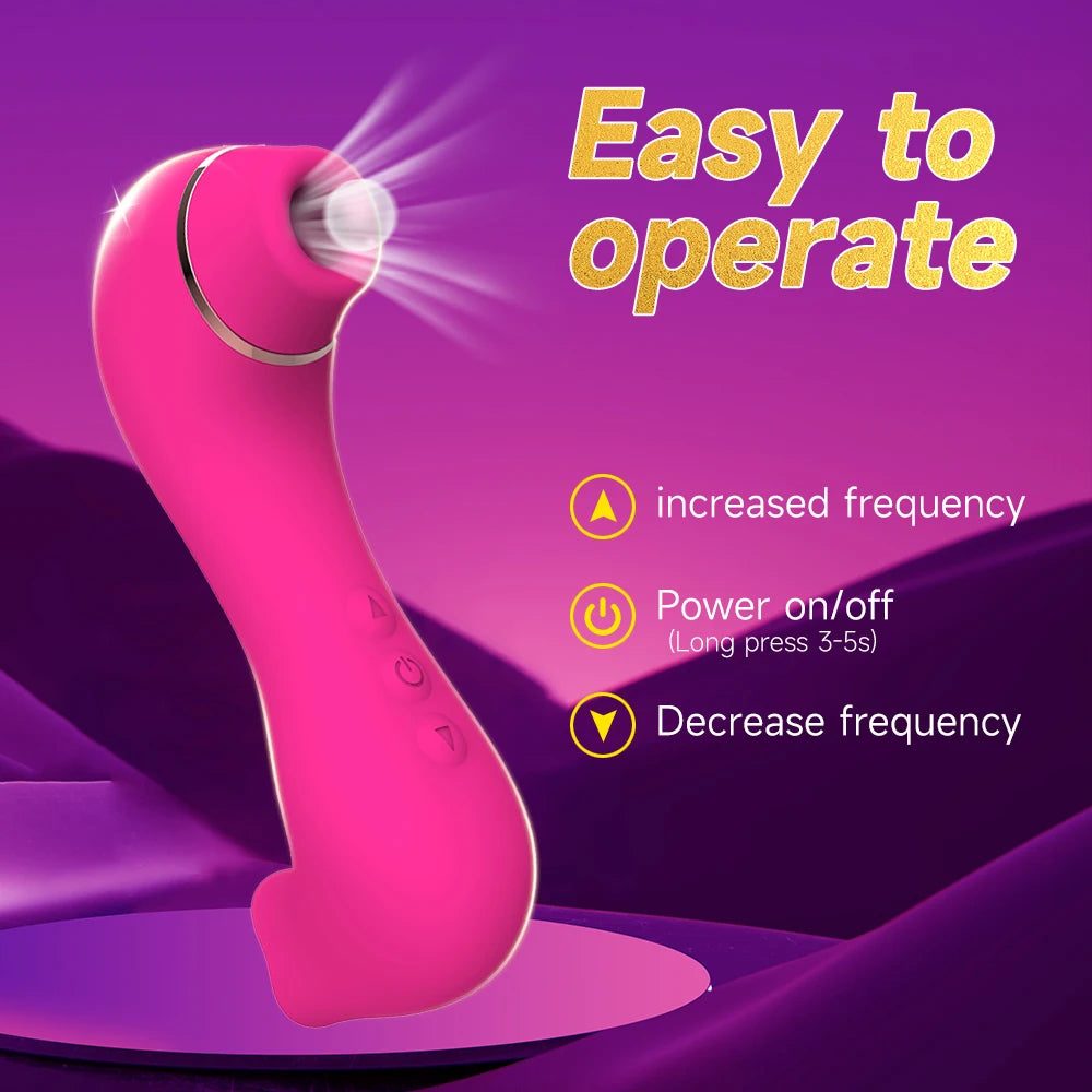 Double Stimulation Clitoral Sucking Vibrator  Clit Tongue G spot Massager Oral Nipple Vaginal Sex Toys for Women & Couples