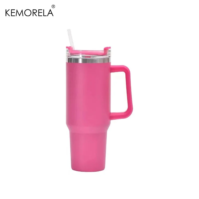 1200ML 304 Stainless Steel Insulated Water Bottle Hot Coffee Car Cup Hot And Cold Mug Thermos Bottle With Handle Straw Sports Av - Madeinsea©