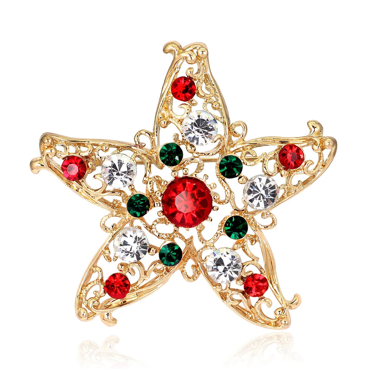 Luxury Rhinestone Christmas Brooches for Women Crystal Zircon Penguin Elk Snowman Xmas Tree Brooch Pins New Year Corsage Jewelry