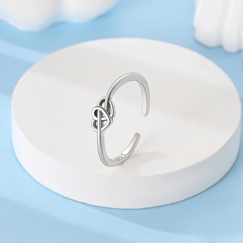 Rings For Women 100% 925 Sterling Silver Shiny Dragonfly Heart Shaped Hollow Open Rings Fine Wedding Engagement Jewelry Gift