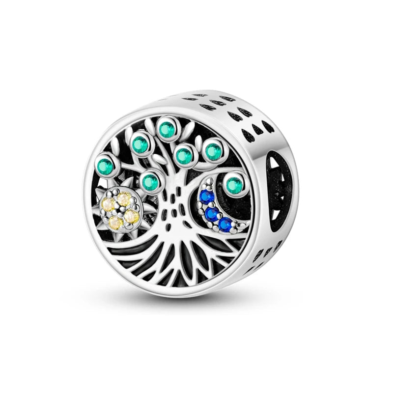 Silver Charm 925 Sterling Silver Clip Charms Safety Chain Charm CZ pave Round Clip Beads Fit Original Bracelet Jewelry Making