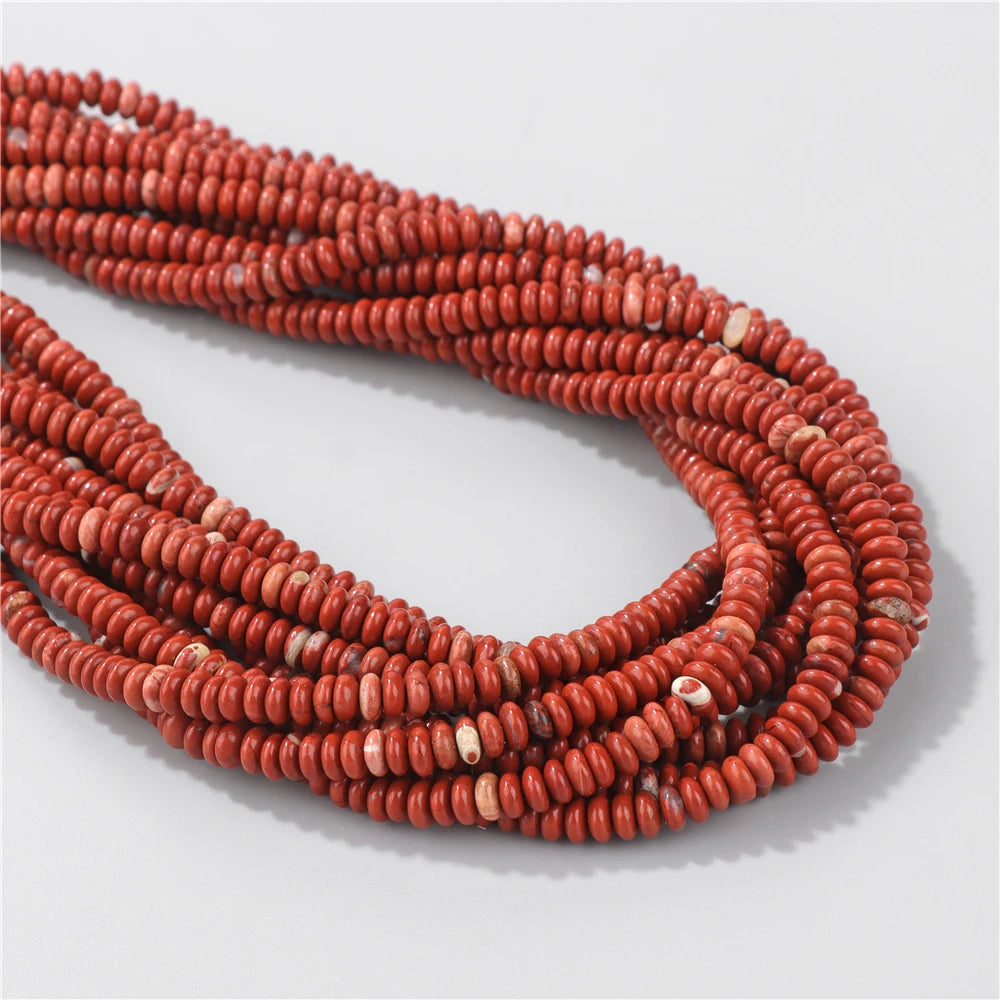 Natural Flat Round Stone Beads Abacus Shape Jaspers Quartzs Gems Beads For DIY Necklace Earrings Jewelry Making Accessori 2*4mm