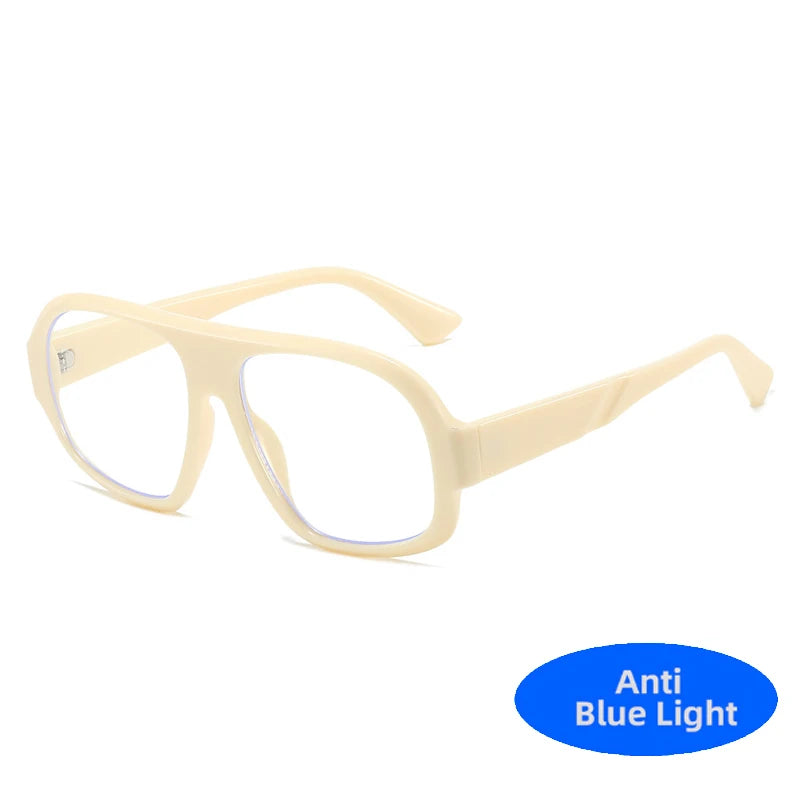 Oversized Pilot Anti Blue Light Glasses Vintage Brand Designer Optical Transparent Women's Eyeglasses Large Blue Light Glasses - Madeinsea©