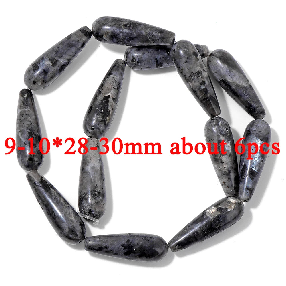 Natural Dark Labradorite Stone Bead Black Spectrolite Faceted Round Leaf Square Loose Spacer Beads For Jewelry Making Handmade