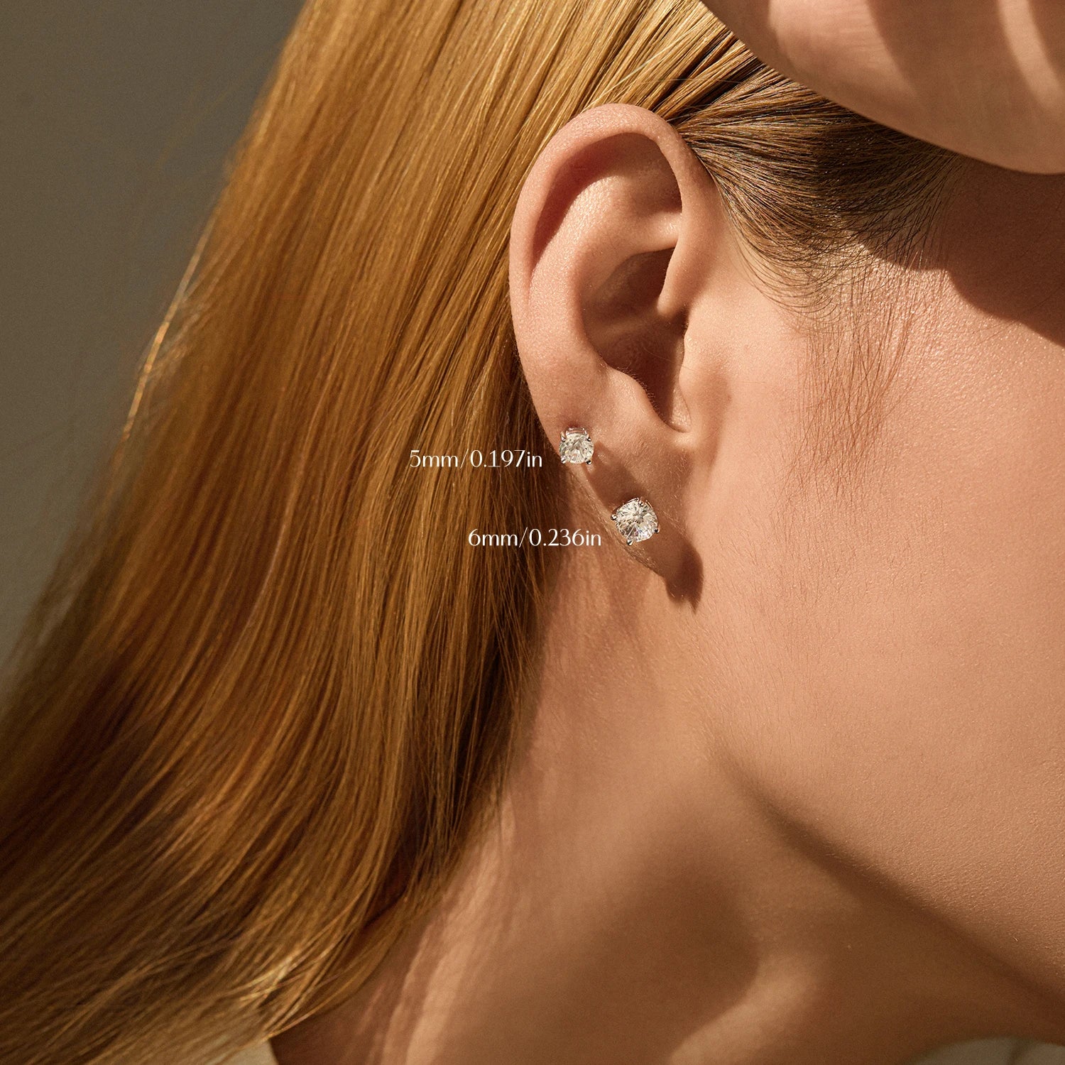 MODIAN 4 Sizes Unisex Ear Studs 925 Sterling Silver Exquisite Firework Cut Round CZ Studs Earrings For Women Fine Jewelry