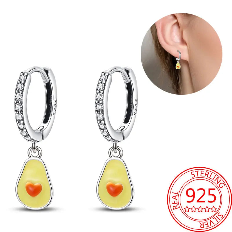 Hot Sale Bee Earrings For Girl Lovely Yellow Black Dancing Bee Happy S925 Hoop Earrings Birthday Gift Silver Jewelry