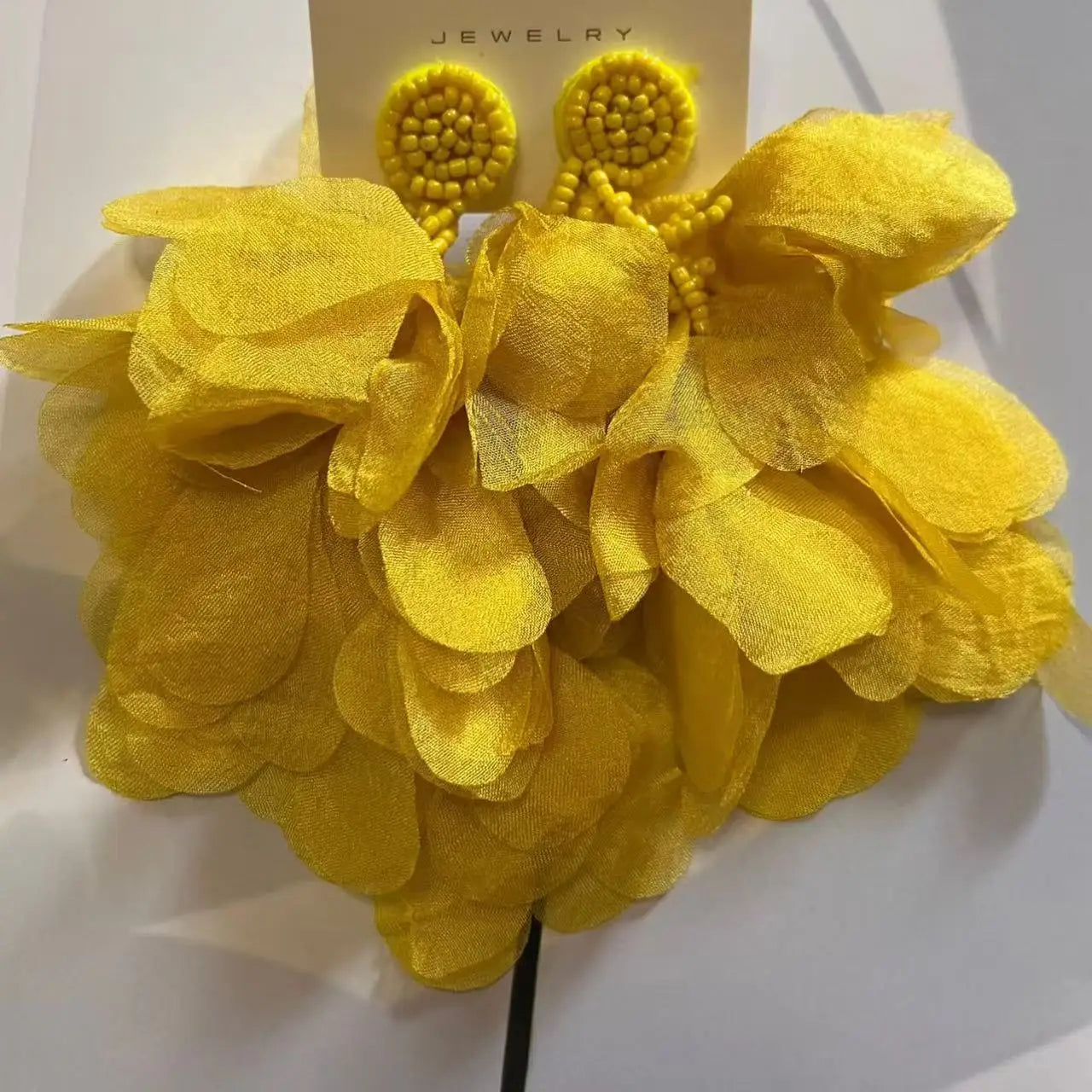 ZAA Personalized Trendy Resin Flower Water Drop Long Earrings