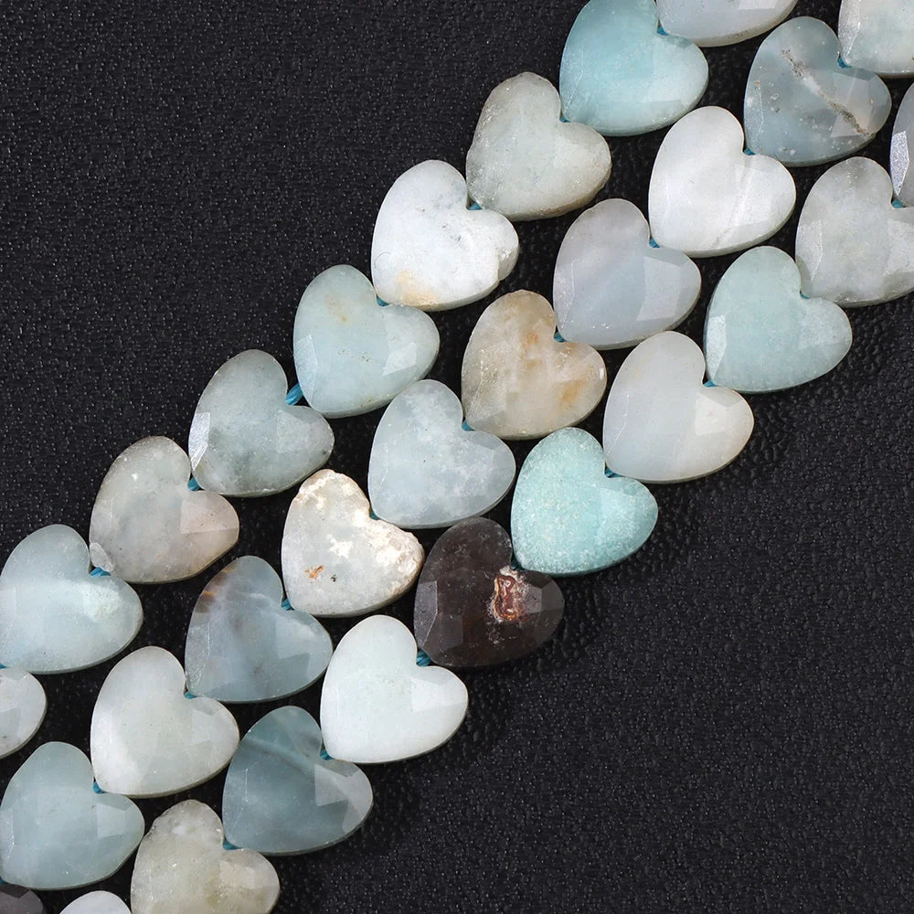 8MM Heart Love Shape Stone Bead Natural Faceted Amethyst Tiger Eye Loose Spacer Beads For DIY Bracelet Neckalce Earring Supplies