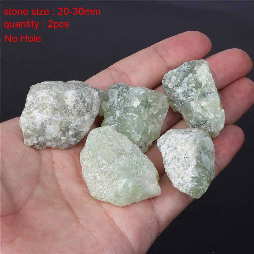 Natural Stone Beads Green Prehnites Round Faceted Loose Spacer Raw Chip Bead For Jewelry Making Needlework Diy Bracelet Necklace